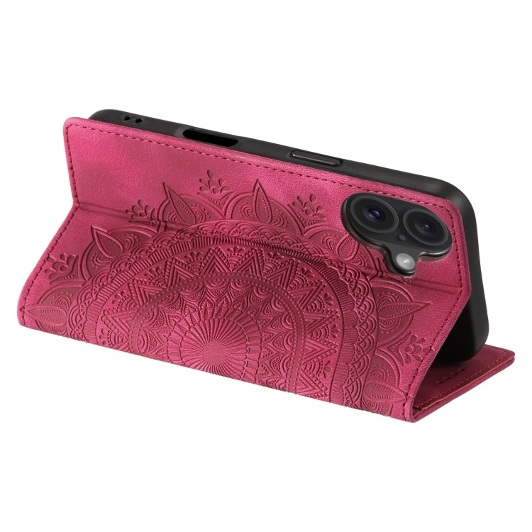 For iPhone 16 Totem Embossed Magnetic Leather Phone Case(Red) - iPhone 16 Cases by PMC TechLife | Online Shopping South Africa | PMC TechLife | Buy Now Pay Later Mobicred