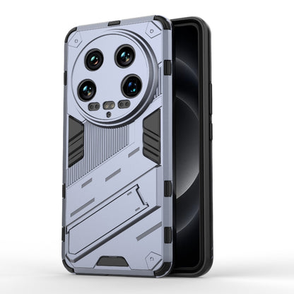 For Xiaomi 14 Ultra 5G Punk Armor 2 in 1 PC + TPU Phone Case with Holder(Grey) - 14 Ultra Cases by PMC Jewellery | Online Shopping South Africa | PMC Jewellery | Buy Now Pay Later Mobicred