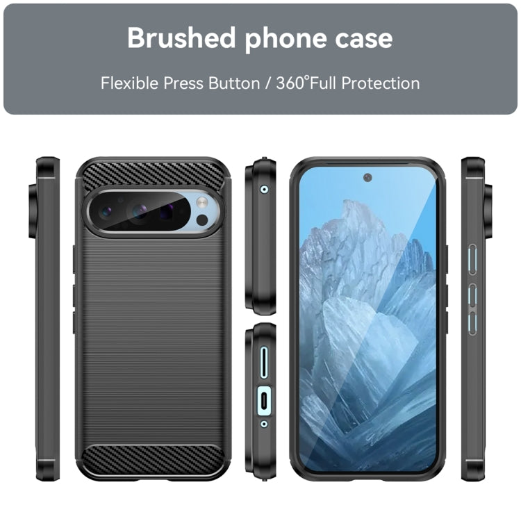For Google Pixel 9 Pro 5G Carbon Fiber Brushed Texture TPU Phone Case(Black) - Google Cases by PMC TechLife | Online Shopping South Africa | PMC TechLife | Buy Now Pay Later Mobicred
