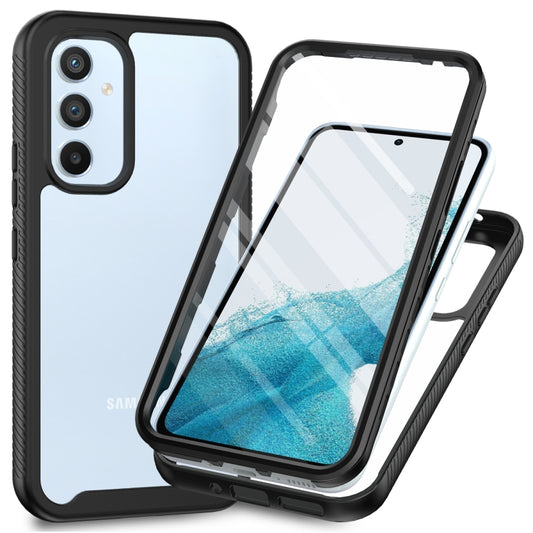 For Samsung Galaxy A54 5G Two-layer Integrated Transparent TPU + PC + PET Protective Phone Case(Black) - Galaxy Phone Cases by PMC Jewellery | Online Shopping South Africa | PMC Jewellery