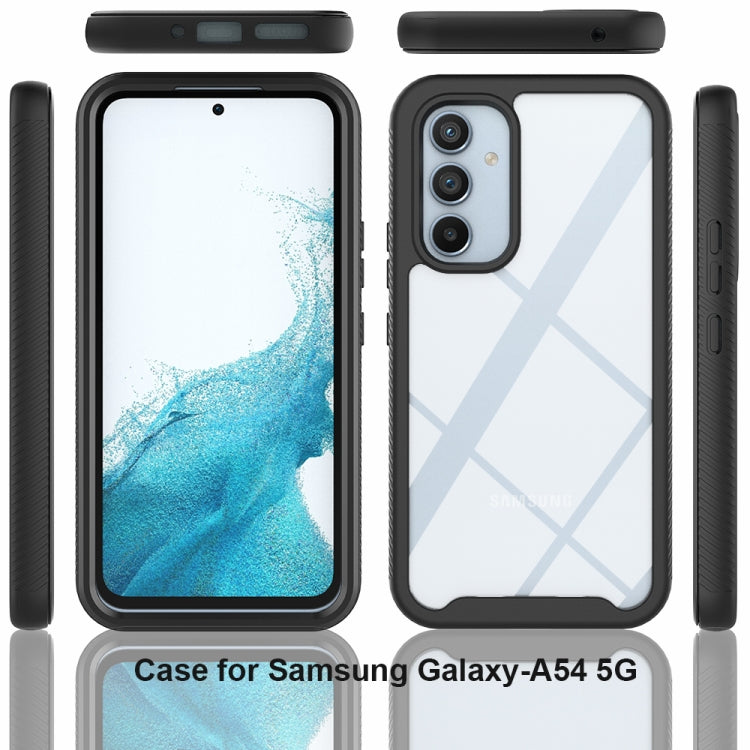 For Samsung Galaxy A54 5G Two-layer Integrated Transparent TPU + PC + PET Protective Phone Case(Black) - Galaxy Phone Cases by PMC Jewellery | Online Shopping South Africa | PMC Jewellery