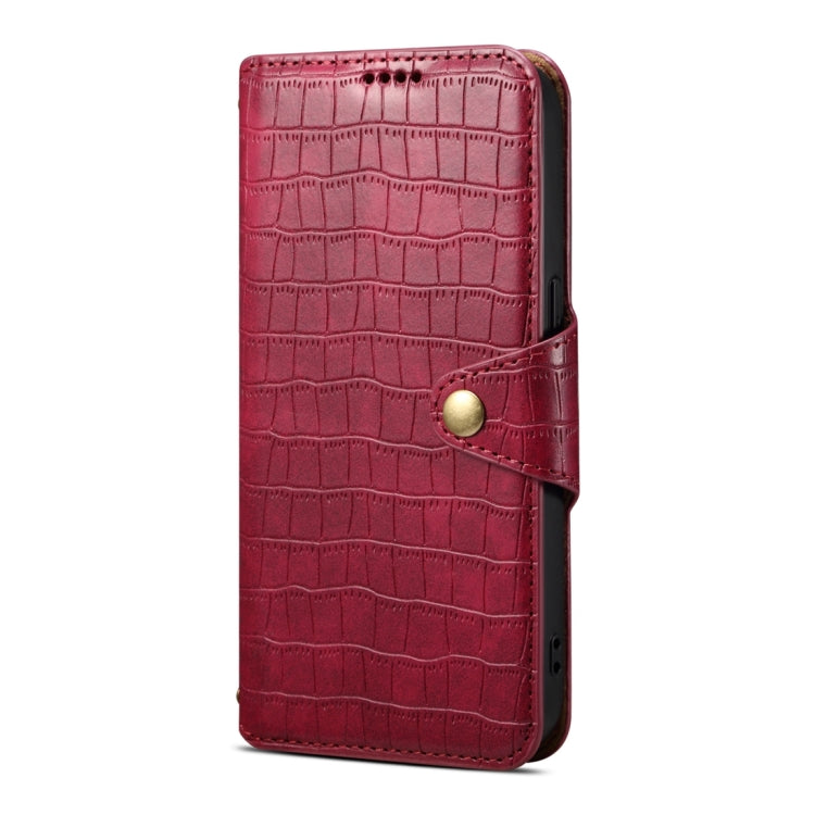 For Samsung Galaxy S24 5G Denior Crocodile Texture Oil Edge Leather Phone Case(Rose Red) - Galaxy S24 5G Cases by Denior | Online Shopping South Africa | PMC Jewellery | Buy Now Pay Later Mobicred