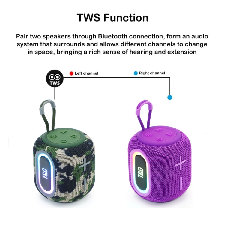 T&G TG664 LED Portable Subwoofer Wireless Bluetooth Speaker(Camouflage) - Desktop Speaker by T&G | Online Shopping South Africa | PMC Jewellery | Buy Now Pay Later Mobicred