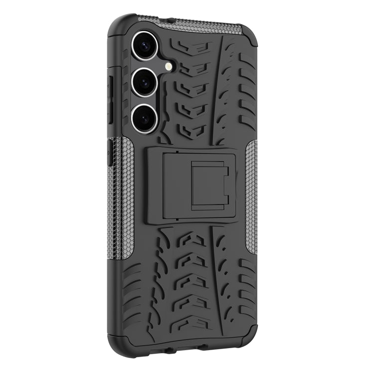 For Samsung Galaxy S24+ Tire Texture TPU + PC Phone Case with Holder(Black) - Galaxy S24+ 5G Cases by PMC TechLife | Online Shopping South Africa | PMC TechLife