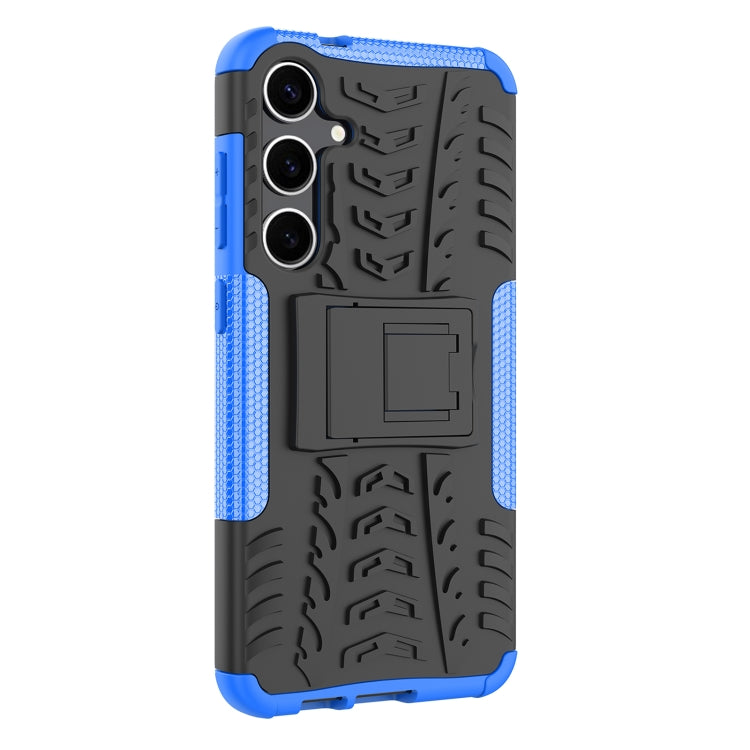 For Samsung Galaxy S24+ Tire Texture TPU + PC Phone Case with Holder(Blue) - Galaxy S24+ 5G Cases by PMC Jewellery | Online Shopping South Africa | PMC Jewellery