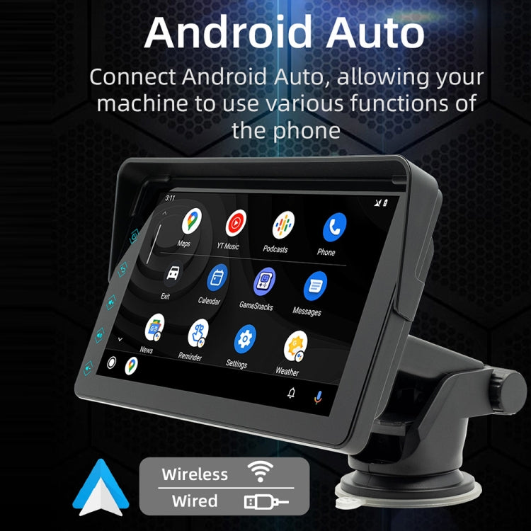 B5311 7 inch Portable Car MP5 Player Support CarPlay / Android Auto(Black) - Car MP3 & MP4 & MP5 by PMC Jewellery | Online Shopping South Africa | PMC Jewellery