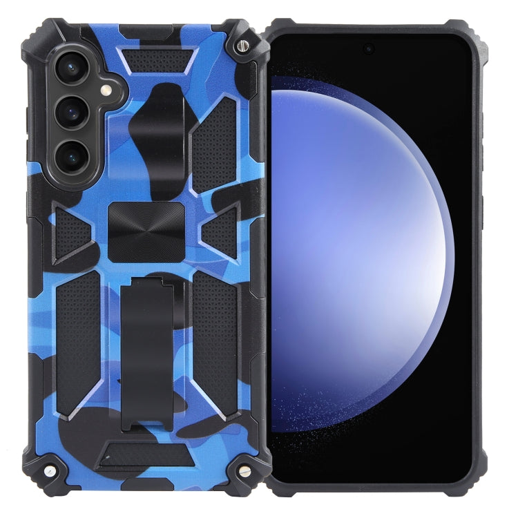 For Samsung Galaxy S24+ 5G Camouflage Armor Kickstand TPU + PC Magnetic Phone Case(Dark Blue) - Galaxy S24+ 5G Cases by PMC Jewellery | Online Shopping South Africa | PMC Jewellery