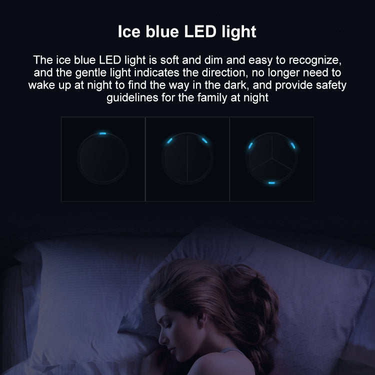 86mm Round LED Tempered Glass Switch Panel, Black Round Glass, Style:Four Open Dual Control -  by PMC Jewellery | Online Shopping South Africa | PMC Jewellery | Buy Now Pay Later Mobicred