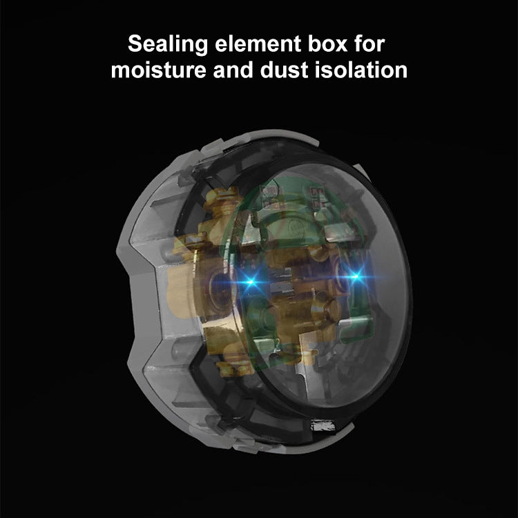 86mm Round LED Tempered Glass Switch Panel, Black Round Glass, Style:Four Open Dual Control -  by PMC Jewellery | Online Shopping South Africa | PMC Jewellery | Buy Now Pay Later Mobicred