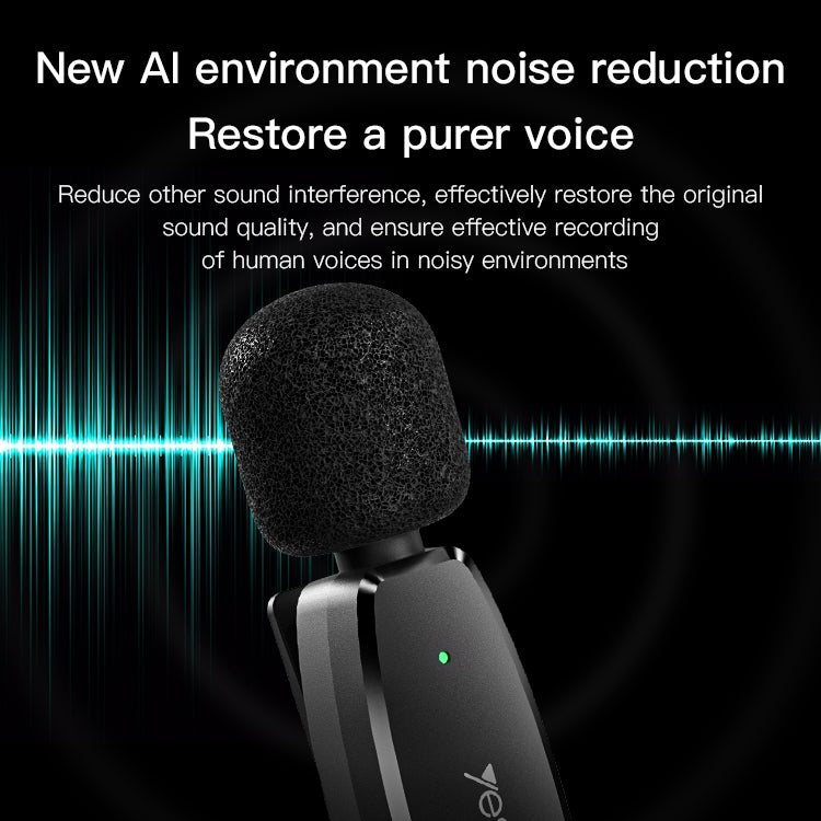 YESIDO KR13 Dual Low-latency Wireless Lavalier Microphone with Type-C Receiver(Black) - Microphone by Yesido | Online Shopping South Africa | PMC TechLife | Buy Now Pay Later Mobicred