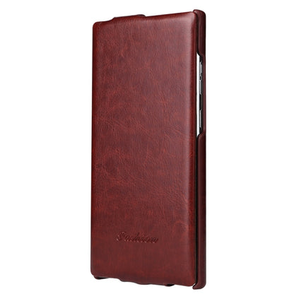 For Samsung Galaxy S24 Ultra 5G Fierre Shann 64 Texture Vertical Flip PU Leather Phone Case(Brown) - Galaxy S24 Ultra 5G Cases by FIERRE SHANN | Online Shopping South Africa | PMC Jewellery | Buy Now Pay Later Mobicred