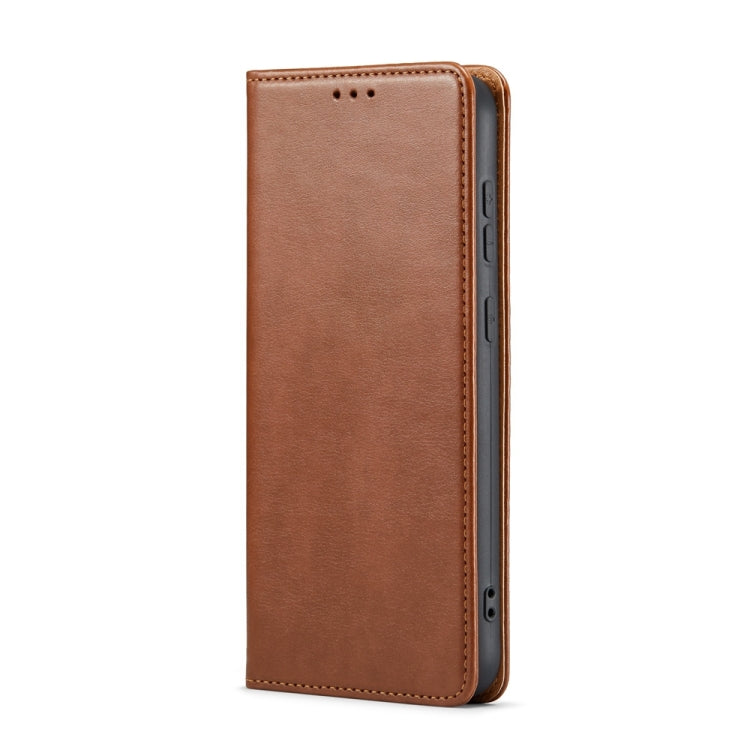 For Samsung Galaxy S24+ 5G Fierre Shann PU Genuine Leather Texture Phone Case(Brown) - Galaxy S24+ 5G Cases by FIERRE SHANN | Online Shopping South Africa | PMC Jewellery | Buy Now Pay Later Mobicred