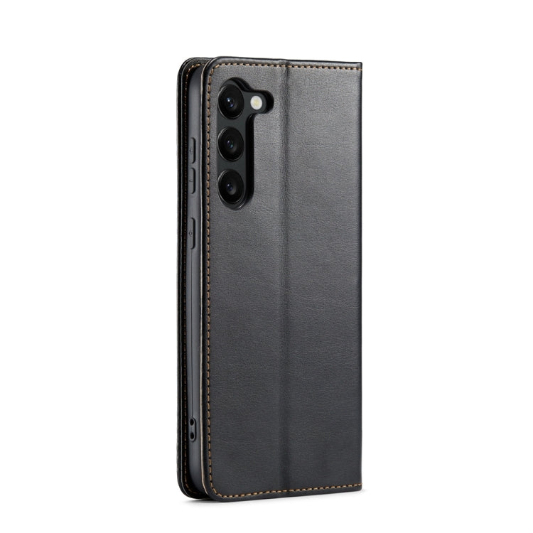 For Samsung Galaxy S24+ 5G Fierre Shann PU Genuine Leather Texture Phone Case(Black) - Galaxy S24+ 5G Cases by FIERRE SHANN | Online Shopping South Africa | PMC Jewellery | Buy Now Pay Later Mobicred