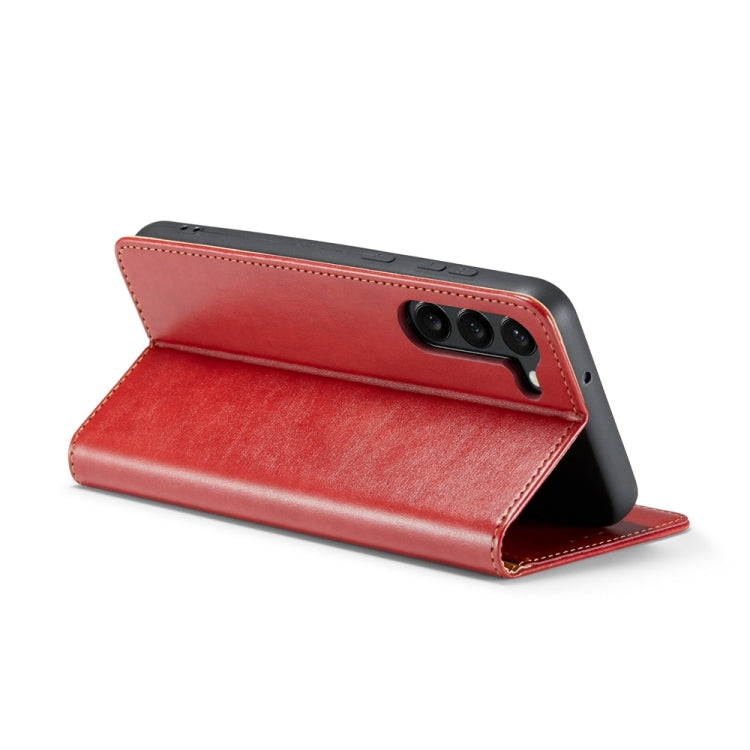 For Samsung Galaxy S24+ 5G Fierre Shann PU Genuine Leather Texture Phone Case(Red) - Galaxy S24+ 5G Cases by FIERRE SHANN | Online Shopping South Africa | PMC Jewellery | Buy Now Pay Later Mobicred