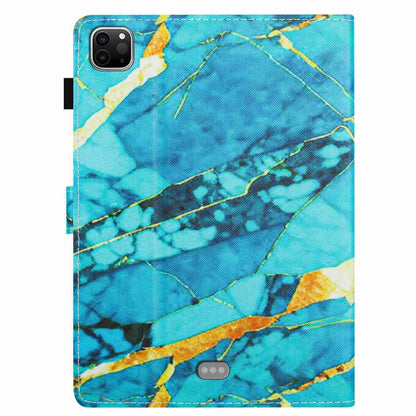 For iPad 11 Pro 2024 / 2020 / Air 4 10.9 Marble Pattern Stitching Smart Leather Tablet Case(Gold Blue) - iPad Air (2022) / (2020) 10.9 Cases by PMC Jewellery | Online Shopping South Africa | PMC Jewellery | Buy Now Pay Later Mobicred