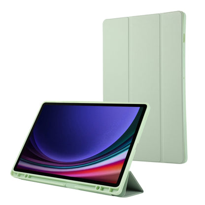 For Samsung Galaxy Tab S9 FE+ 3-Fold Pure Color TPU Leather Tablet Case with Pen Slot(Green) - Galaxy Tab S9 FE+ by PMC Jewellery | Online Shopping South Africa | PMC Jewellery | Buy Now Pay Later Mobicred