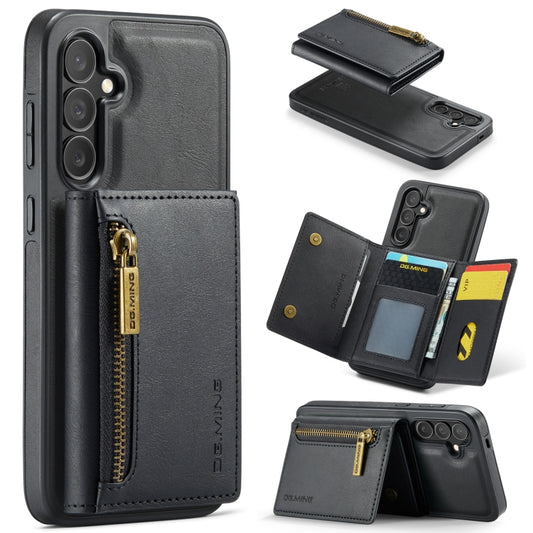 For Samsung Galaxy S24 FE 5G DG.MING M5 Series Zip RFID Multi Card Detachable Leather Phone Case(Black) - Galaxy S24 FE 5G Cases by DG.MING | Online Shopping South Africa | PMC Jewellery | Buy Now Pay Later Mobicred