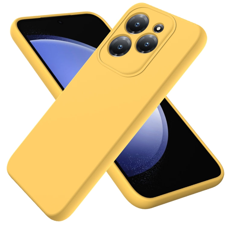 For Infinix Hot 40/Hot 40 Pro Solid Color Liquid Silicone Dropproof Full Coverage Protective Case(Yellow) - Infinix Cases by PMC TechLife | Online Shopping South Africa | PMC TechLife | Buy Now Pay Later Mobicred