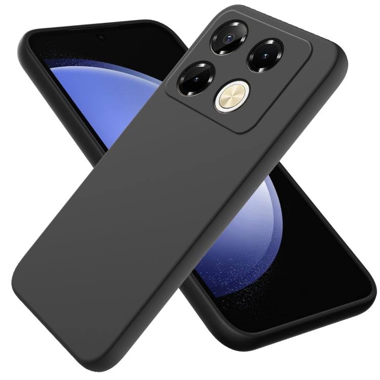 For Infinix Note 40 Pro 4G Solid Color Liquid Silicone Dropproof Full Coverage Protective Case(Black) - Infinix Cases by PMC TechLife | Online Shopping South Africa | PMC TechLife | Buy Now Pay Later Mobicred