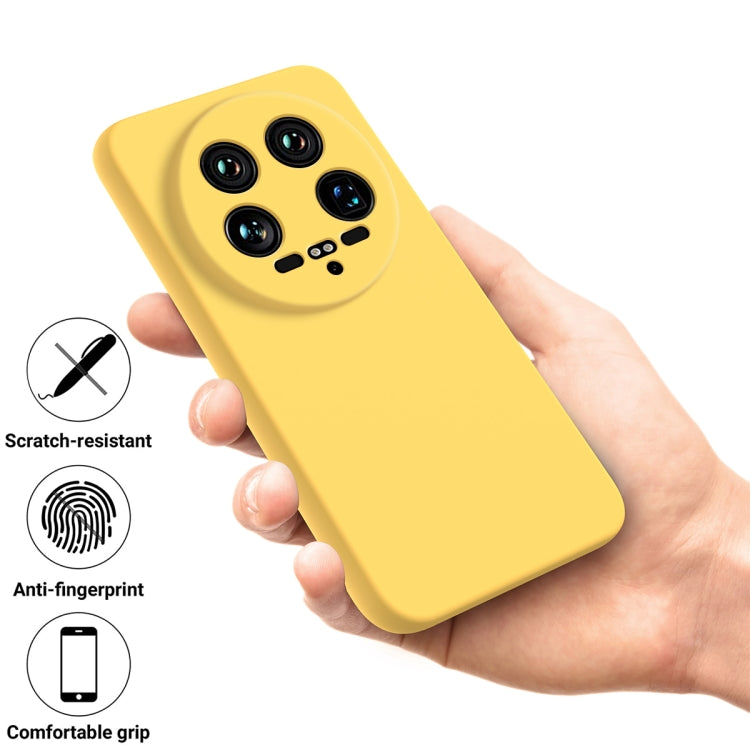 For Xiaomi 14 Ultra Solid Color Liquid Silicone Dropproof Full Coverage Phone Case(Yellow) - 14 Ultra Cases by PMC Jewellery | Online Shopping South Africa | PMC Jewellery