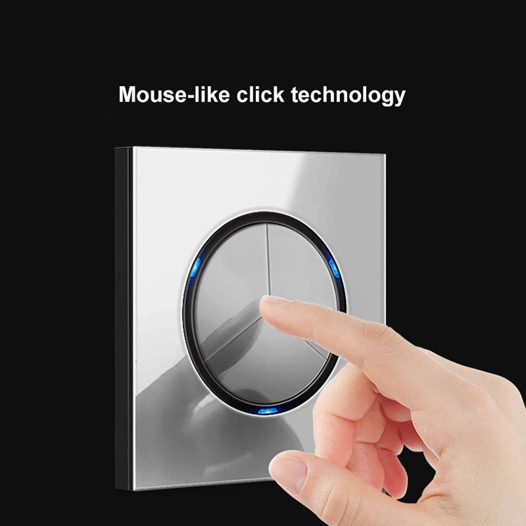 86mm Round LED Tempered Glass Switch Panel, Gray Round Glass, Style:Two Billing Control - Switch by PMC TechLife | Online Shopping South Africa | PMC TechLife | Buy Now Pay Later Mobicred