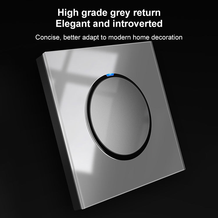 86mm Round LED Tempered Glass Switch Panel, Gray Round Glass, Style:Two Billing Control - Switch by PMC TechLife | Online Shopping South Africa | PMC TechLife | Buy Now Pay Later Mobicred