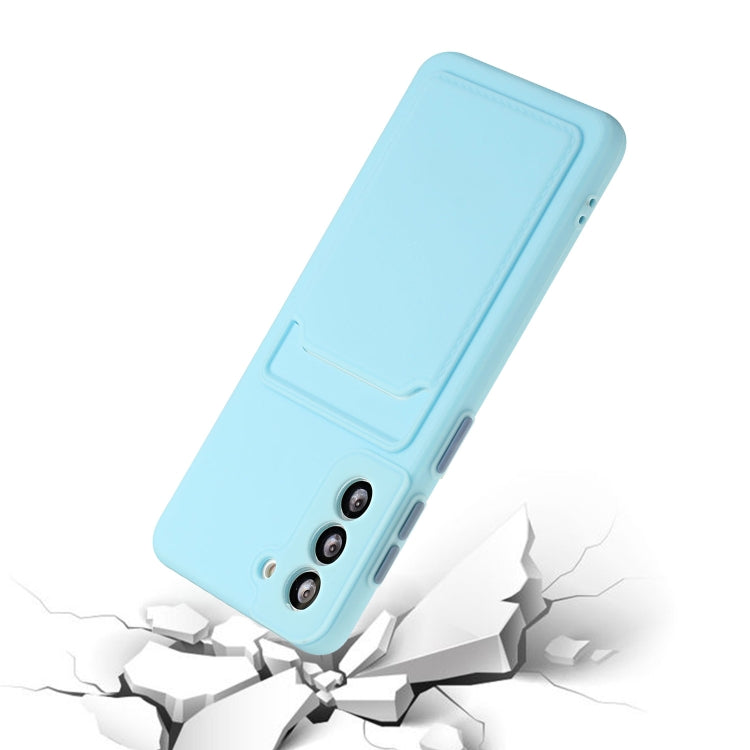 For Samsung Galaxy S24+ / S25+ Card Slot Design Shockproof TPU Phone Case(Sky Blue) - Galaxy S24+ 5G Cases by PMC Jewellery | Online Shopping South Africa | PMC Jewellery | Buy Now Pay Later Mobicred