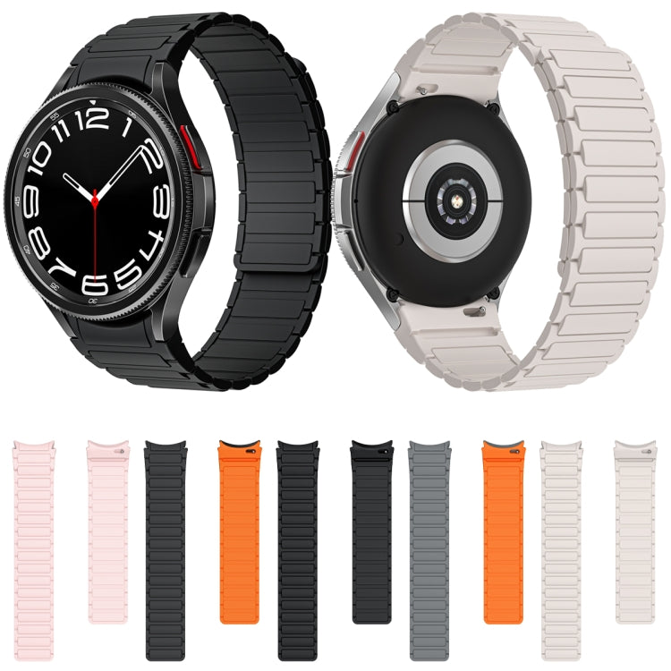 For Samsung Galaxy Watch 6 / 5 / 4 Magnetic Loop Silicone Watch Band(Grey Orange) - Watch Bands by PMC TechLife | Online Shopping South Africa | PMC TechLife