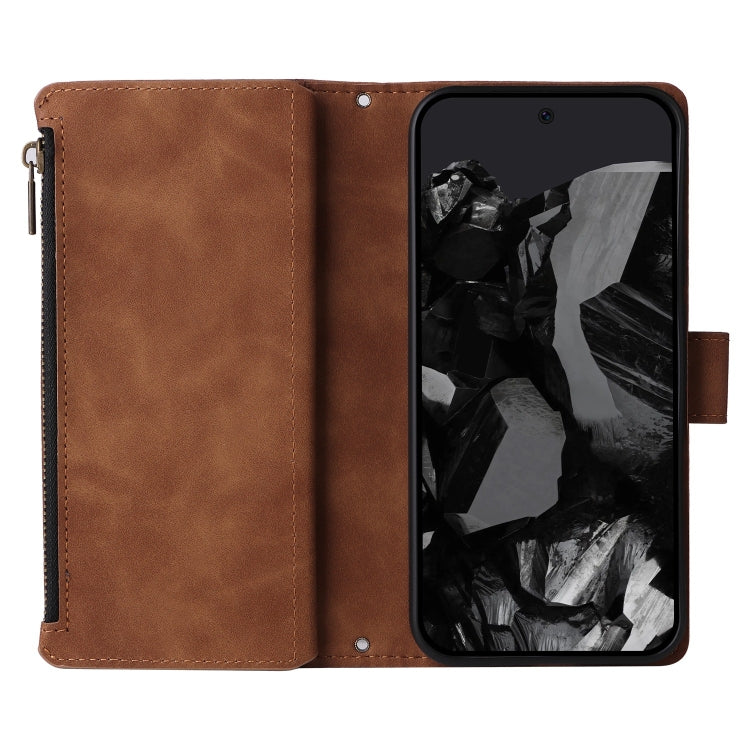 For Google Pixel 9 Pro Multifunctional Multi-Card Wallet Phone Leather Case(Brown) - Google Cases by PMC Jewellery | Online Shopping South Africa | PMC Jewellery | Buy Now Pay Later Mobicred