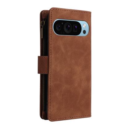 For Google Pixel 9 Multifunctional Multi-Card Wallet Phone Leather Case(Brown) - Google Cases by PMC Jewellery | Online Shopping South Africa | PMC Jewellery | Buy Now Pay Later Mobicred