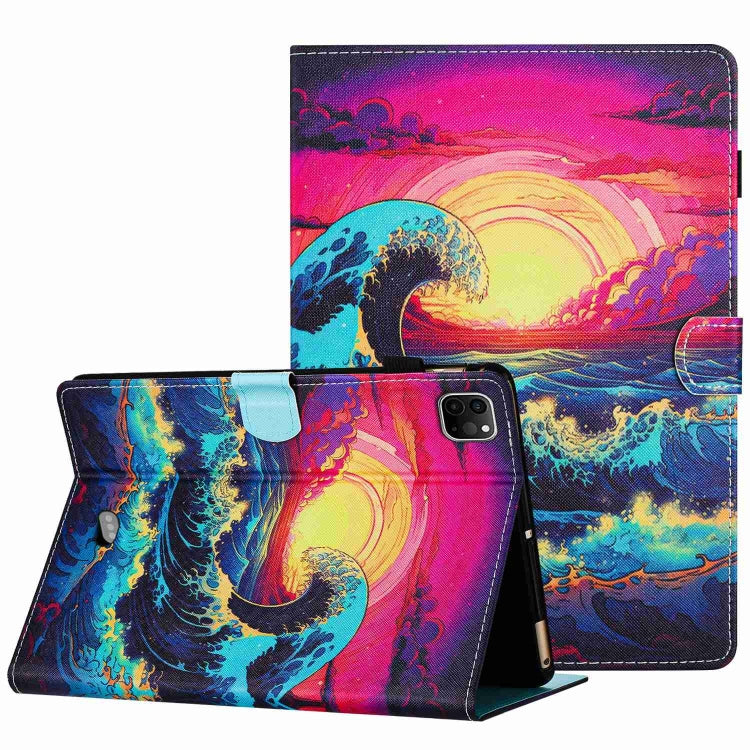 For iPad 11 Pro 2024 / 2020 / Air 4 10.9 Painted Pattern Stitching Smart Leather Tablet Case(Waves) - iPad Air (2022) / (2020) 10.9 Cases by PMC TechLife | Online Shopping South Africa | PMC TechLife | Buy Now Pay Later Mobicred