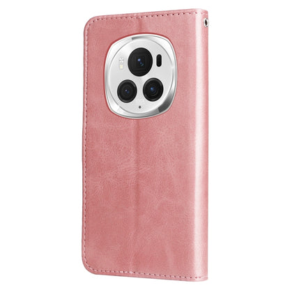 For Honor Magic6 Pro Fashion Calf Texture Zipper Leather Phone Case(Rose Gold) - Honor Cases by PMC Jewellery | Online Shopping South Africa | PMC Jewellery | Buy Now Pay Later Mobicred