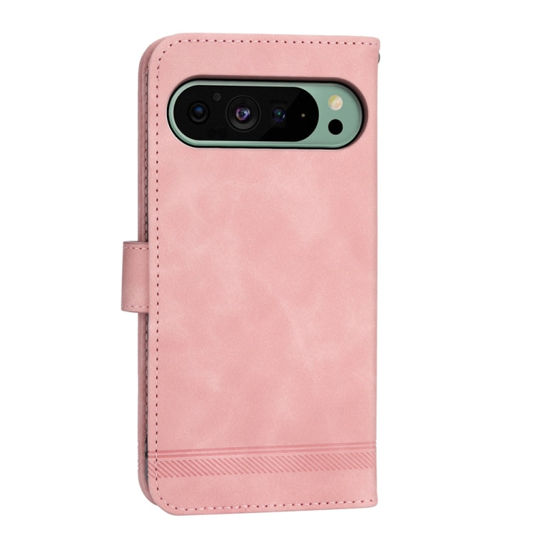 For Google Pixel 9 Dierfeng Dream Line TPU + PU Leather Phone Case(Pink) - Google Cases by PMC Jewellery | Online Shopping South Africa | PMC Jewellery | Buy Now Pay Later Mobicred