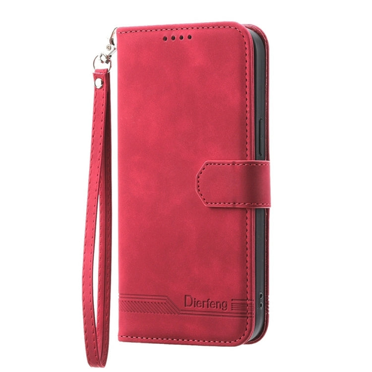 For Google Pixel 9 Dierfeng Dream Line TPU + PU Leather Phone Case(Red) - Google Cases by PMC Jewellery | Online Shopping South Africa | PMC Jewellery | Buy Now Pay Later Mobicred