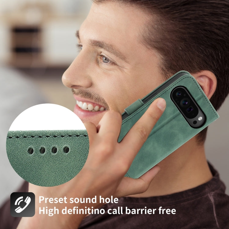 For Google Pixel 9 Pro Dierfeng Dream Line TPU + PU Leather Phone Case(Green) - Google Cases by PMC TechLife | Online Shopping South Africa | PMC TechLife | Buy Now Pay Later Mobicred