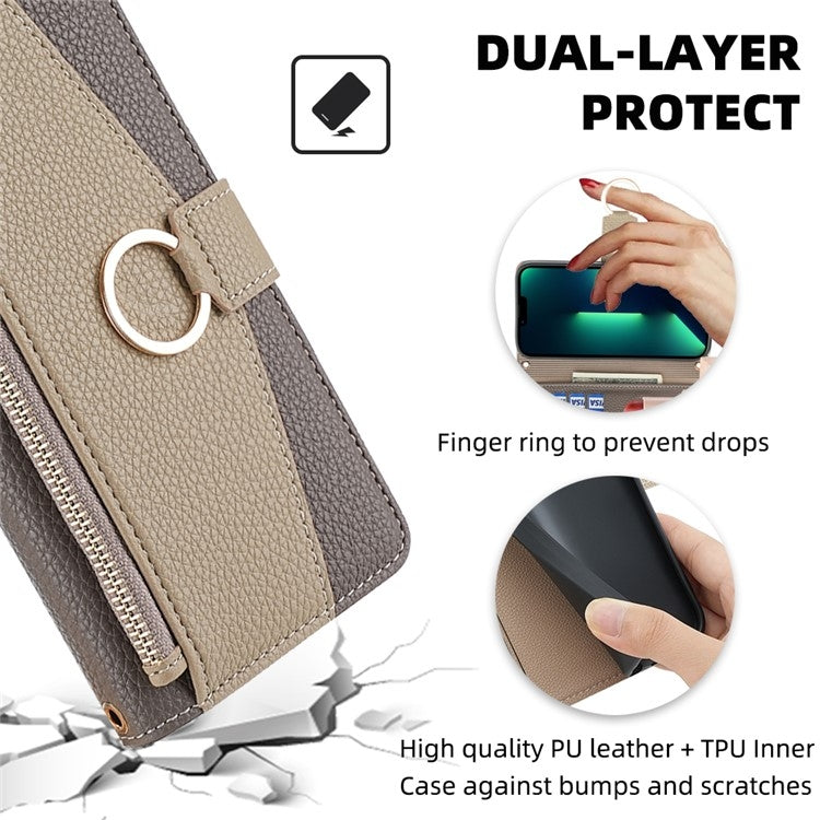 For Huawei P50 Crossbody Litchi Texture Leather Phone Case(Grey) - Huawei Cases by PMC TechLife | Online Shopping South Africa | PMC TechLife | Buy Now Pay Later Mobicred