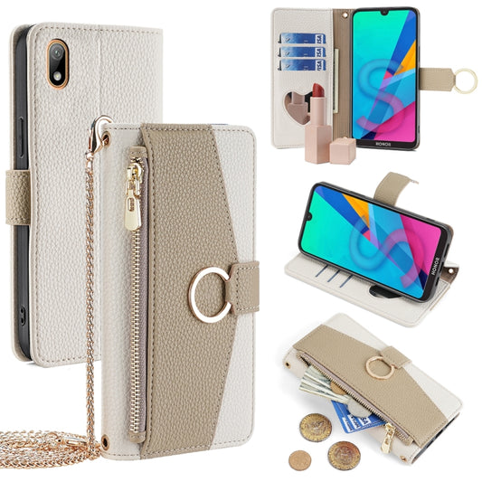 For Huawei Y5 2019 / Honor 8S Crossbody Litchi Texture Leather Phone Case(White) - Huawei Cases by PMC Jewellery | Online Shopping South Africa | PMC Jewellery | Buy Now Pay Later Mobicred