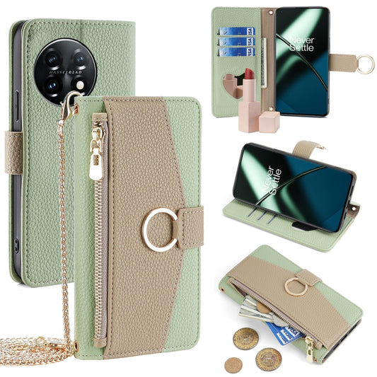 For OnePlus Ace 2 / 11R Crossbody Litchi Texture Leather Phone Case(Green) - OnePlus Cases by PMC Jewellery | Online Shopping South Africa | PMC Jewellery | Buy Now Pay Later Mobicred