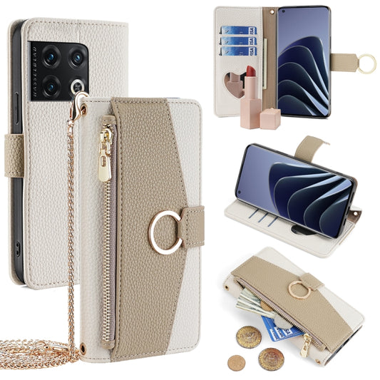 For OnePlus 10 Pro 5G Crossbody Litchi Texture Leather Phone Case(White) - OnePlus Cases by PMC Jewellery | Online Shopping South Africa | PMC Jewellery | Buy Now Pay Later Mobicred