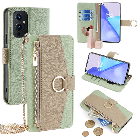 For OnePlus 9 Crossbody Litchi Texture Leather Phone Case(Green) - OnePlus Cases by PMC Jewellery | Online Shopping South Africa | PMC Jewellery | Buy Now Pay Later Mobicred