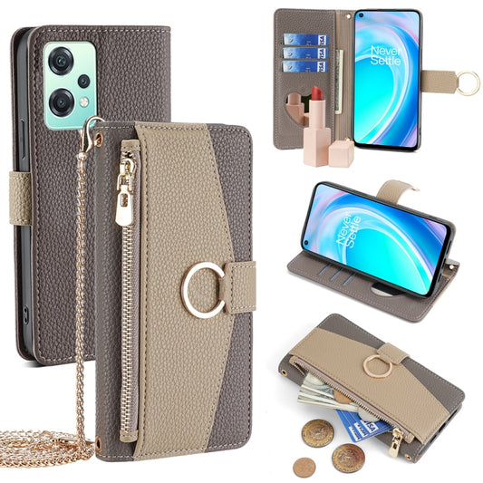 For OnePlus Nord CE 2 Lite 5G Crossbody Litchi Texture Leather Phone Case(Grey) - OnePlus Cases by PMC Jewellery | Online Shopping South Africa | PMC Jewellery | Buy Now Pay Later Mobicred