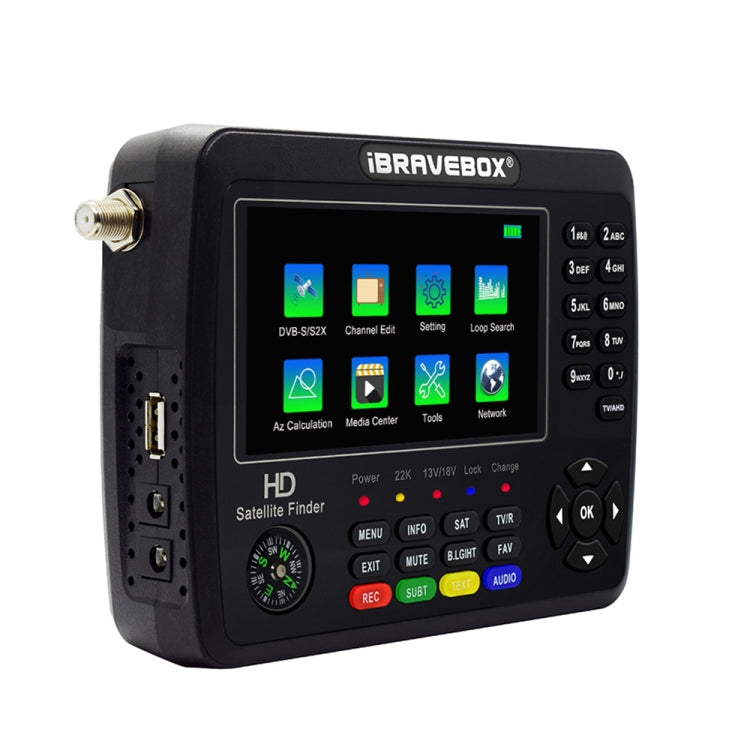 iBRAVEBOX V10 Finder Max+ 4.3 inch Display Digital Satellite Meter Signal Finder, Support DVB-S/S2/S2X AHD, Plug Type:AU Plug(Black) - Satellite Finder by PMC Jewellery | Online Shopping South Africa | PMC Jewellery | Buy Now Pay Later Mobicred