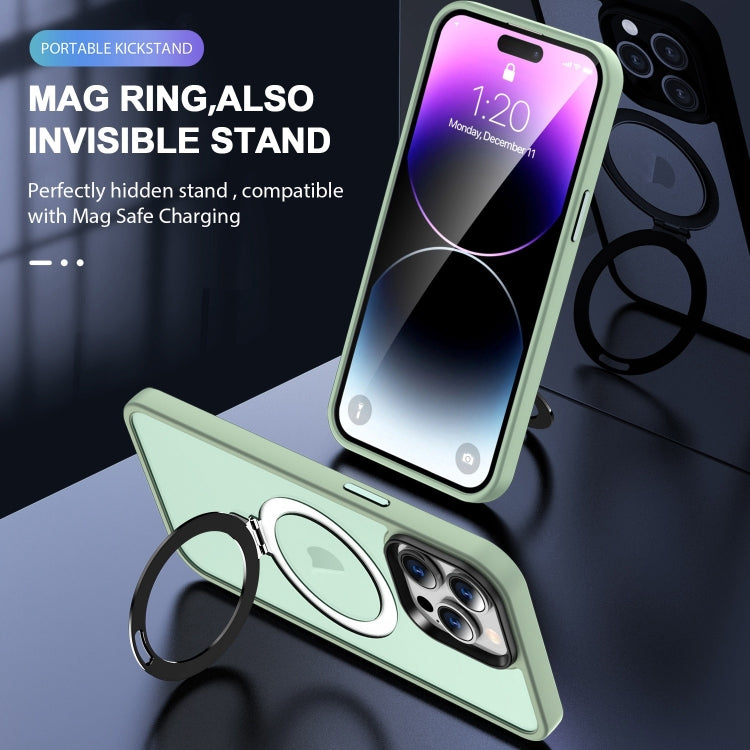 For iPhone 16 Pro MagSafe Holder Skin-feel PC Hybrid TPU Phone Case(Matcha Green) - iPhone 16 Pro Cases by PMC Jewellery | Online Shopping South Africa | PMC Jewellery | Buy Now Pay Later Mobicred