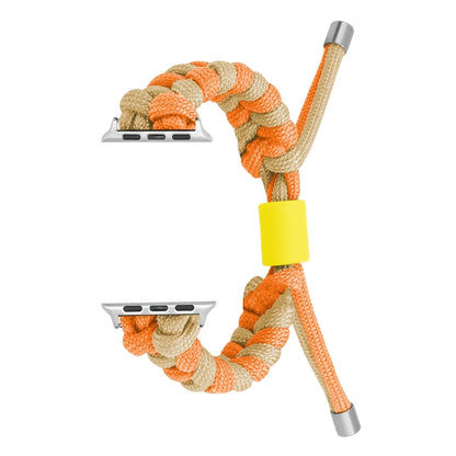 For Apple Watch Ultra 2 49mm Paracord Fishtail Braided Silicone Bead Watch Band(Orange Yellow) - Watch Bands by PMC Jewellery | Online Shopping South Africa | PMC Jewellery | Buy Now Pay Later Mobicred