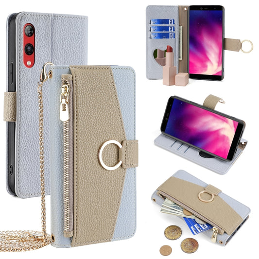 For Rakuten Hand 4G Crossbody Litchi Texture Leather Phone Case(Blue) - More Brand by PMC Jewellery | Online Shopping South Africa | PMC Jewellery | Buy Now Pay Later Mobicred