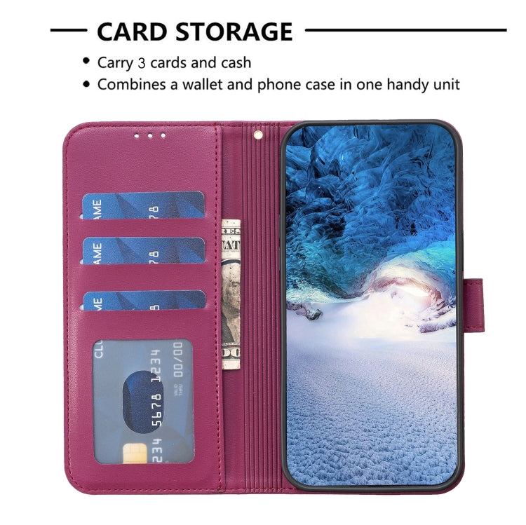 For Xiaomi Redmi A3 Four-leaf Embossed Leather Phone Case(Rose Red) - Xiaomi Cases by PMC TechLife | Online Shopping South Africa | PMC TechLife | Buy Now Pay Later Mobicred