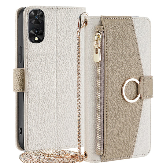 For TCL 505 4G Crossbody Litchi Texture Leather Phone Case(White) - More Brand by PMC Jewellery | Online Shopping South Africa | PMC Jewellery | Buy Now Pay Later Mobicred