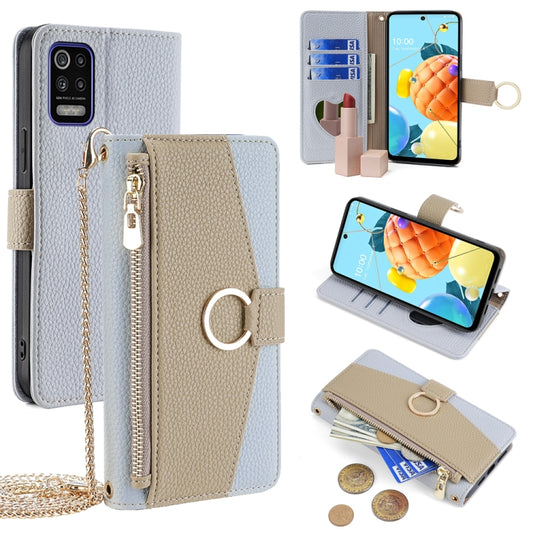 For LG K52 Crossbody Litchi Texture Leather Phone Case(Blue) - LG by PMC Jewellery | Online Shopping South Africa | PMC Jewellery | Buy Now Pay Later Mobicred