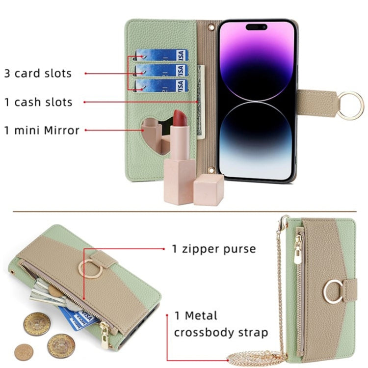 For Google Pixel 7a Crossbody Litchi Texture Leather Phone Case(Green) - Google Cases by PMC TechLife | Online Shopping South Africa | PMC TechLife | Buy Now Pay Later Mobicred