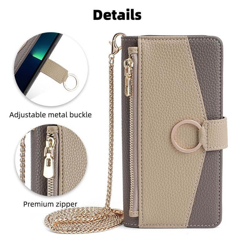 For Google Pixel 8a Crossbody Litchi Texture Leather Phone Case(Grey) - Google Cases by PMC TechLife | Online Shopping South Africa | PMC TechLife | Buy Now Pay Later Mobicred